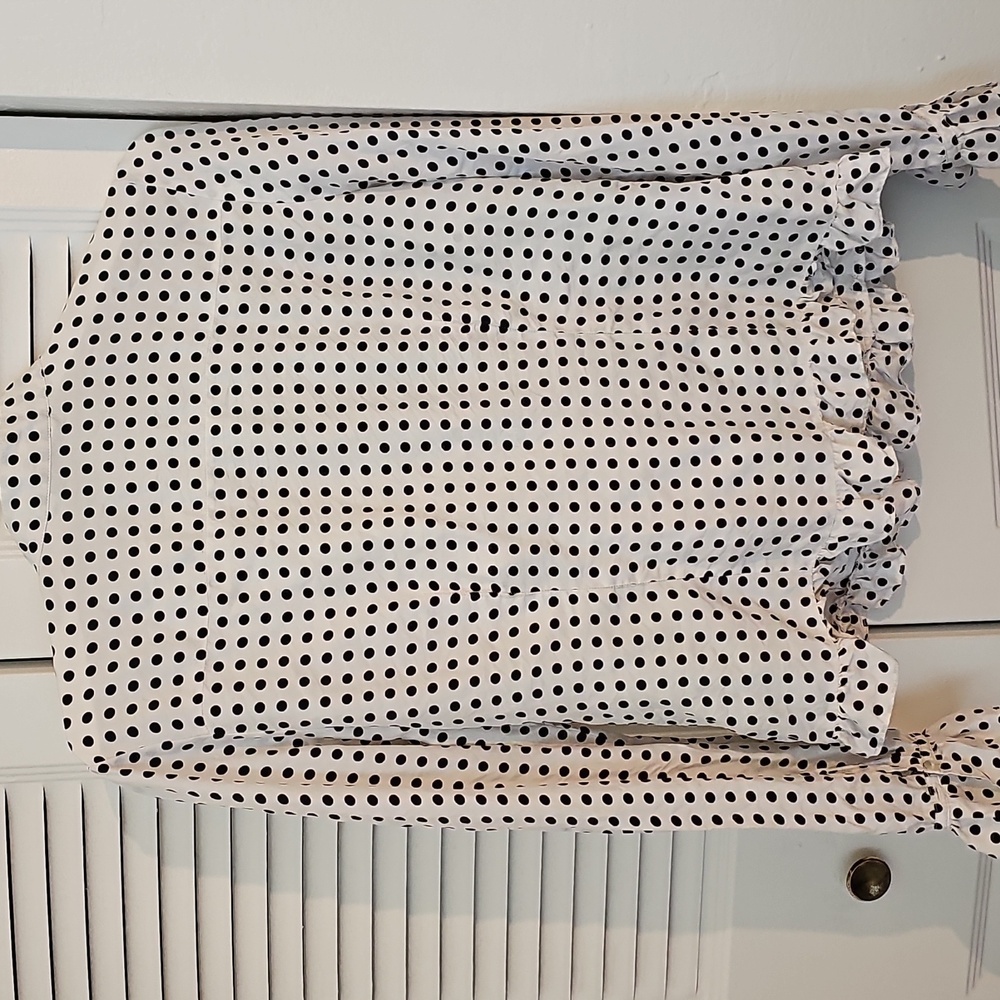 Polka Dot Ruffled Blouse - Picture 4 of 5